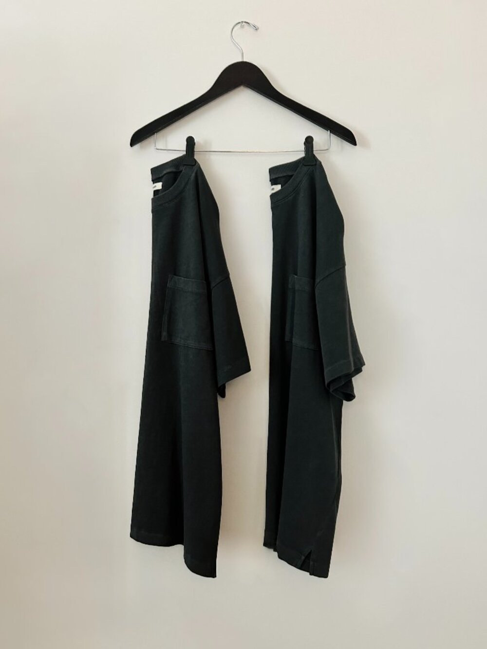 NWOT Bundle of Two Madewell Garment-Dyed Oversized Pocket Tees in Black, Size M